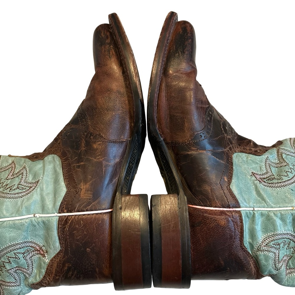 DAN POST DP2863 San Michelle Collection Stockman Boot in Turquoise/Brown Sz 7.5 - Picture 12 of 16